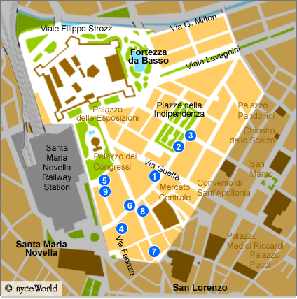 Map of Fortezza da Basso, Florence