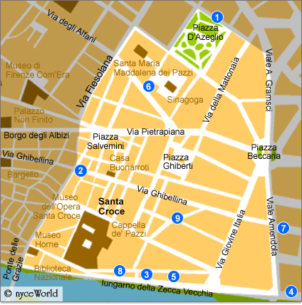 Map of Santa Croce area, Florence