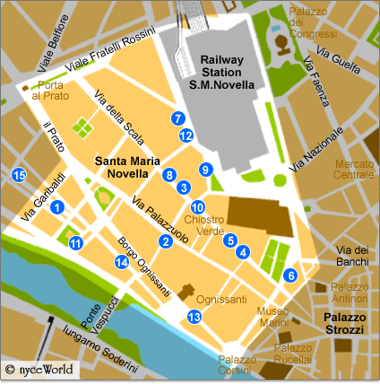 Map of Santa Maria Novella area, Florence
