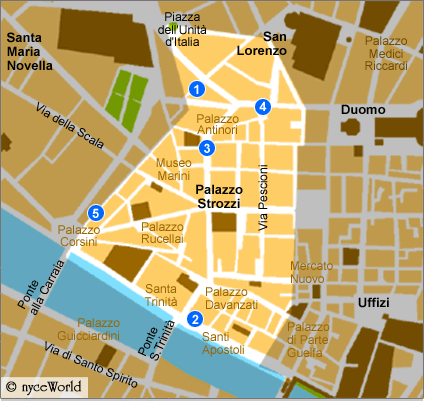 Map of Palazzo Strozzi, Florence